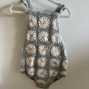 Rylee + Cru Daisy cotton Crochet Romper